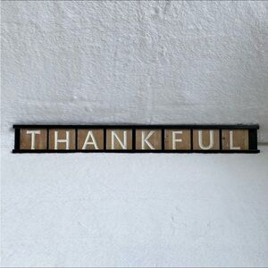 Thankful Letter Block Metal Hanging Sign Home Decor Wall Accents Wood Blocks
